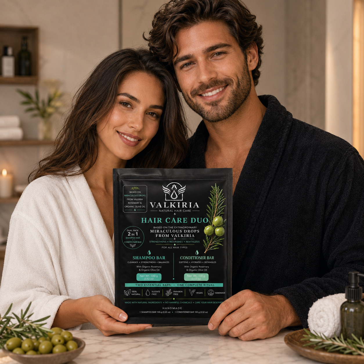 VALKIRIA Gotas Sagradas Shampoo & Conditioner Bar Duo  100G y 80g