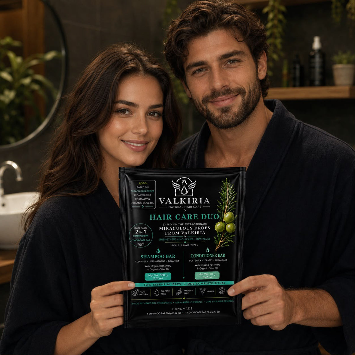 VALKIRIA Gotas Sagradas Shampoo & Conditioner Bar Duo  100 g y 70g