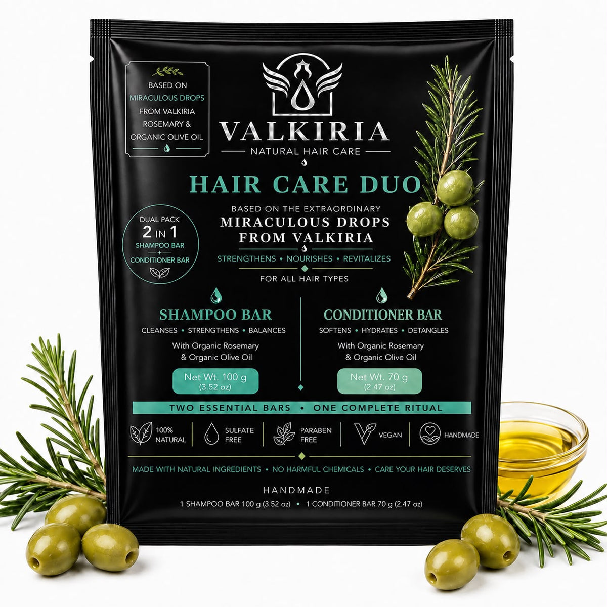 VALKIRIA Gotas Sagradas Shampoo & Conditioner Bar Duo  100 g y 70g